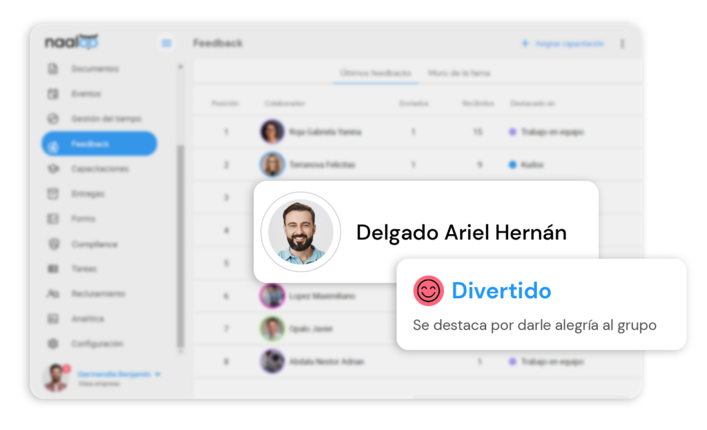 Feedback positivo en Naaloo - Software de Recursos Humanos para pymes