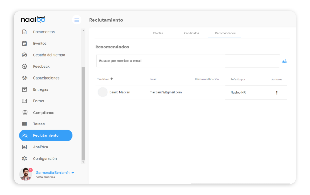 Reclutamiento automatizado en Naaloo - Software de Recursos Humanos para pymes
