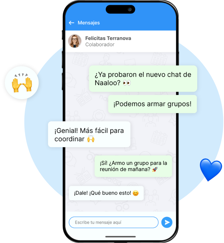 Pantalla de chat en el celular