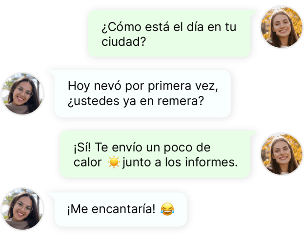 Mensajes de chat