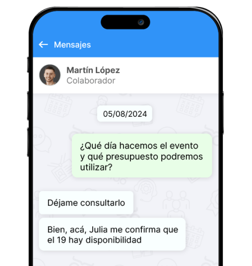 Pantalla de chat en el celular