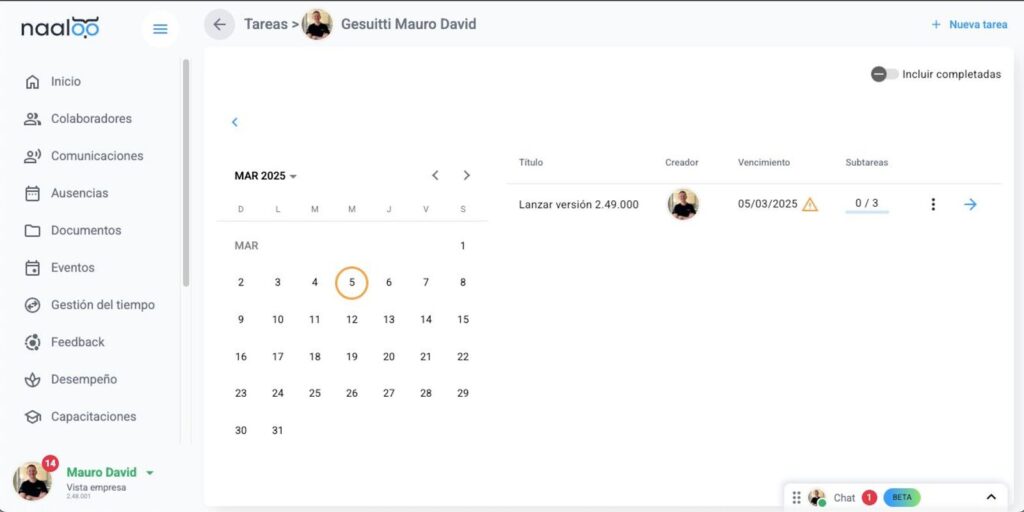 Imagen de Naaloo, software de gestión de RRHH