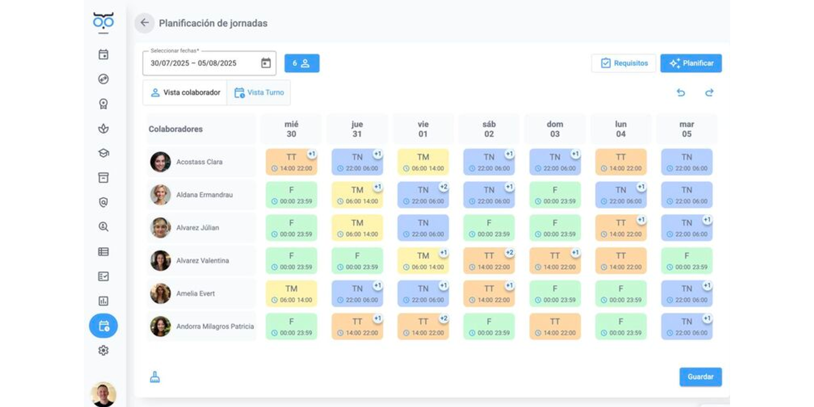 Planirficación de Jornadas