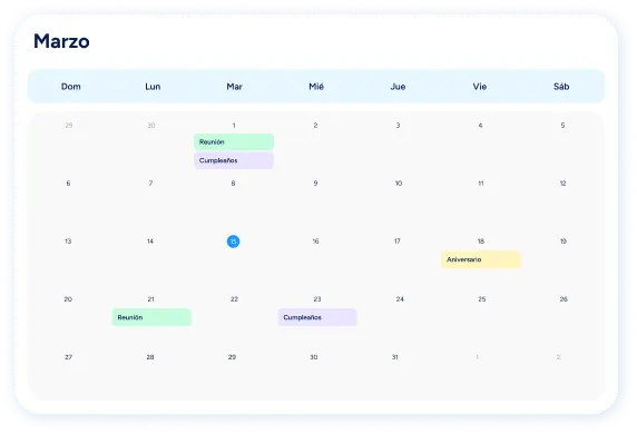 Calendario eventos